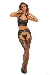 Slide Your Way Black 2 Piece Bra Set One Size Lingerie > Clothes > Bra Sets